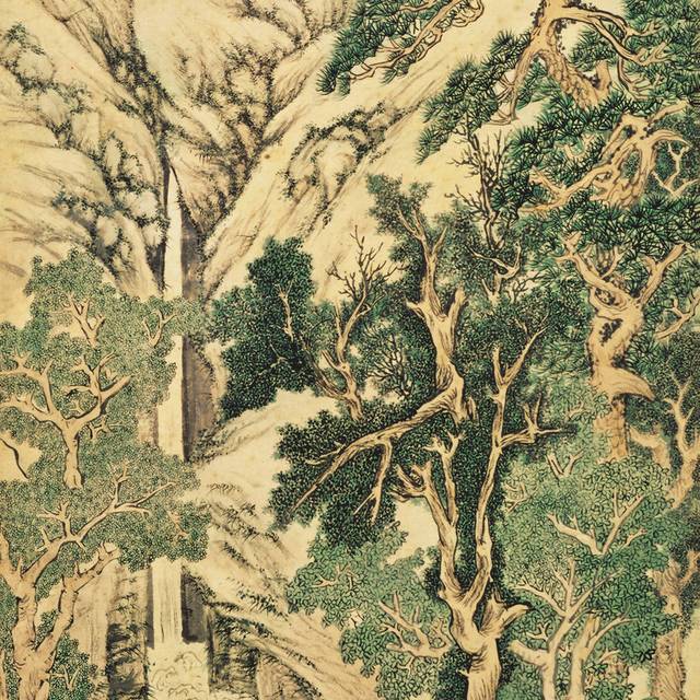 山川松树中式装饰画