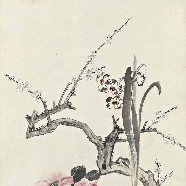 梅花水墨装饰画