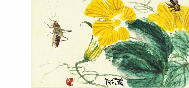 昆虫花卉中式装饰画
