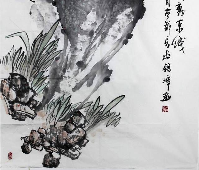 水墨牡丹中式装饰画