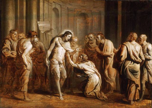 圣托马斯触摸基督的伤口油画装饰画