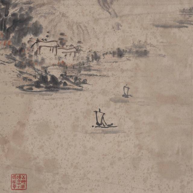 嘉陵江图轴装饰画