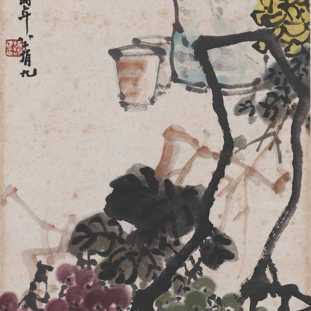 菊花图轴装饰画3
