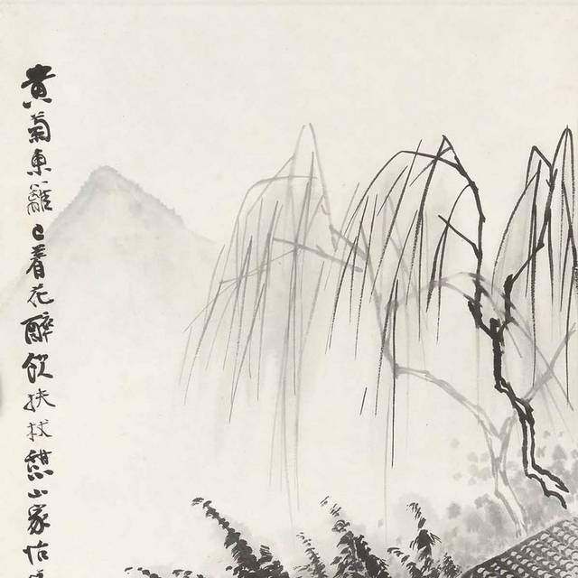 山上杨柳装饰画