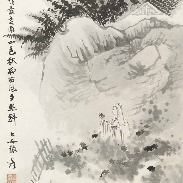 山上杨柳装饰画