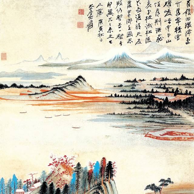 张大千山水画装饰画2