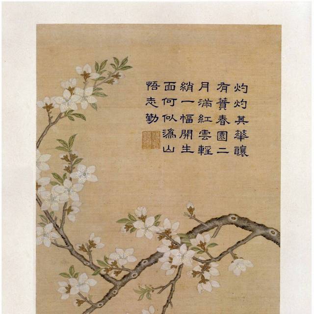 花枝白花古典装饰画