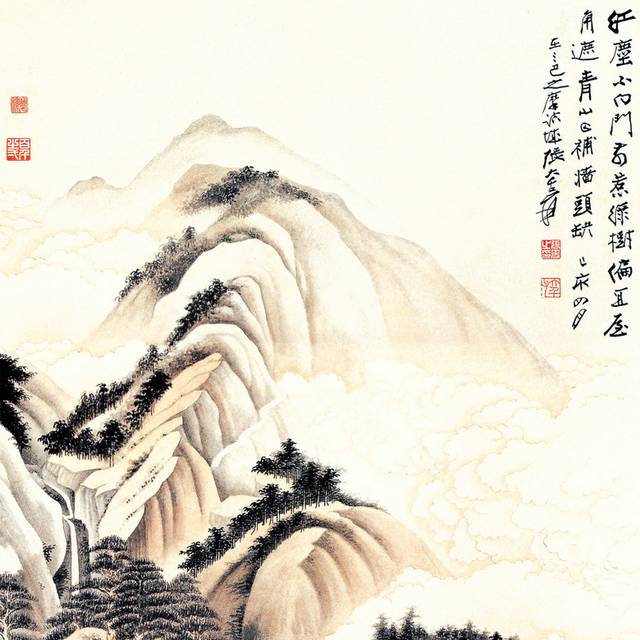 张大千国画装饰画