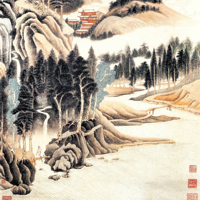 张大千国画装饰画
