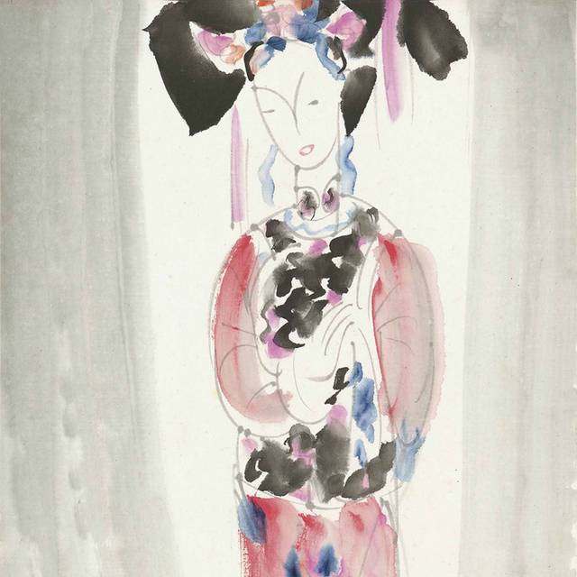 清代女子中式装饰画