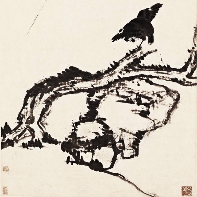 杨柳浴禽图装饰画