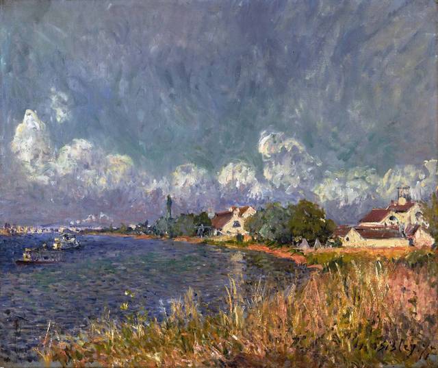 塞纳河油画装饰画