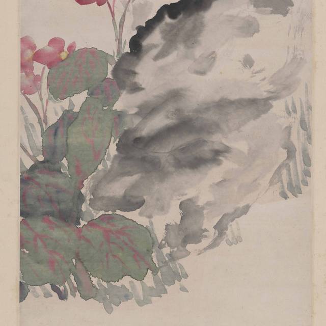 山石花卉中式装饰画