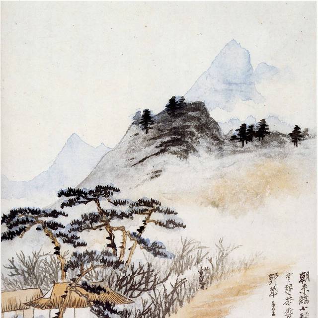 山水人物页装饰画