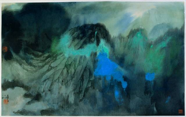 张大千泼墨国画山水装饰画1_图品汇