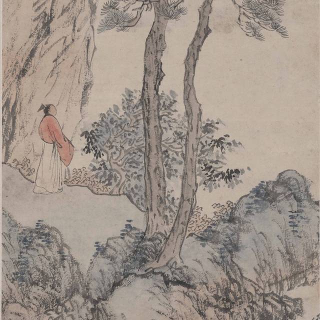 山石大树中式装饰画