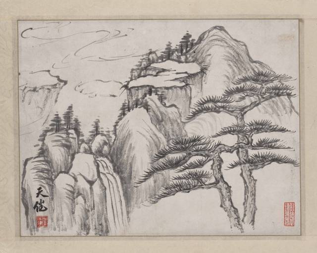 水墨山水图轴装饰画1