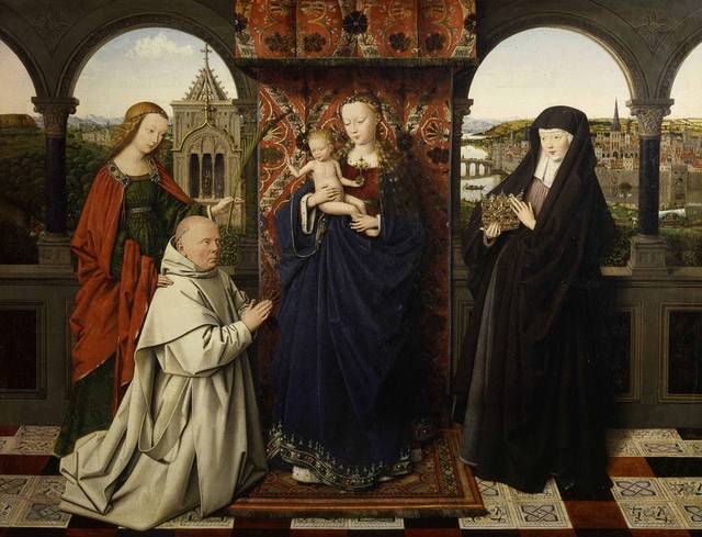 圣母和圣徒油画素材