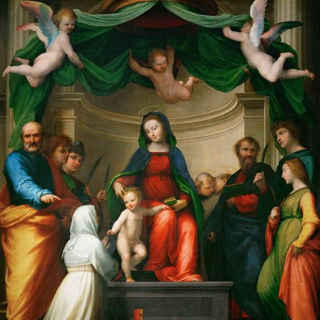 锡耶纳圣凯瑟琳的神秘婚姻油画装饰画