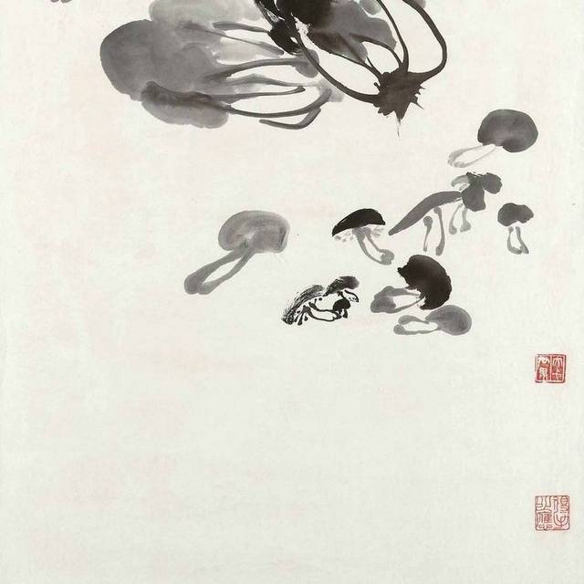 白菜水墨装饰画