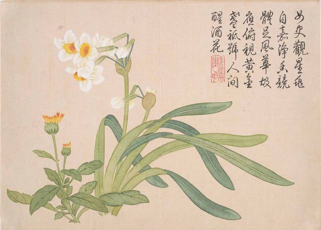 水仙花中式装饰画2