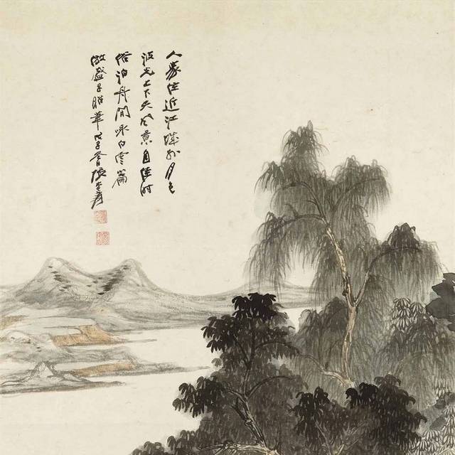 河上轻舟装饰画