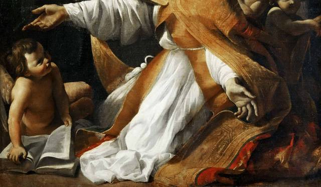 圣徒奥古斯丁和威廉的圣母加冕礼油画装饰画