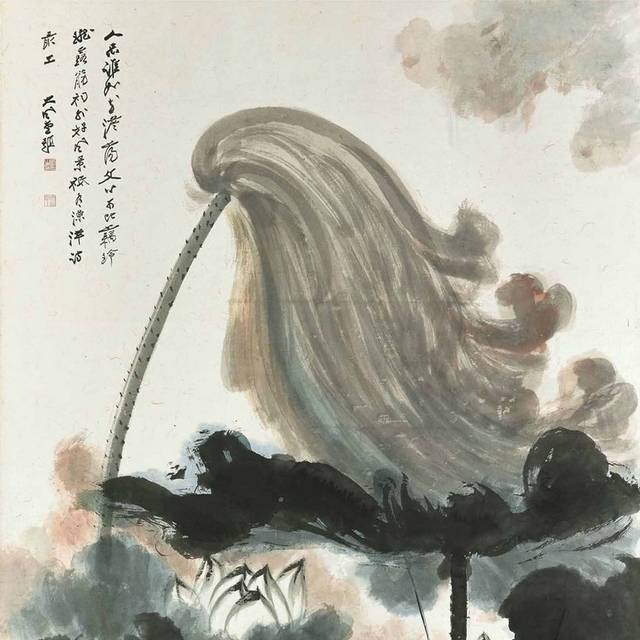 荷花水墨装饰画3