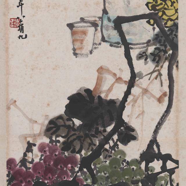 菊花图轴装饰画2