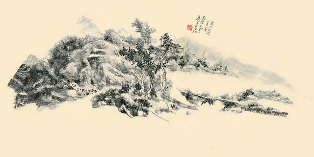 黄宾虹山水装饰画1