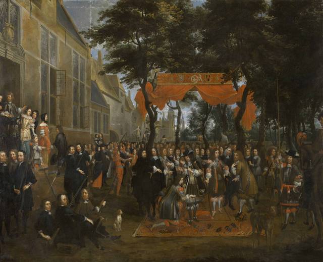 查理二世和他的兄弟们的招待会油画素材
