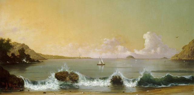 美式海岸波浪油画