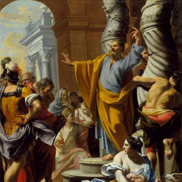 圣彼得在耶路撒冷的传教油画素材