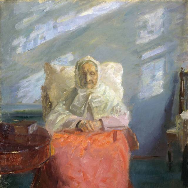坐着的老妇人油画装饰画