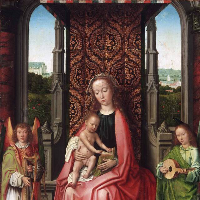 圣母和天使油画装饰画
