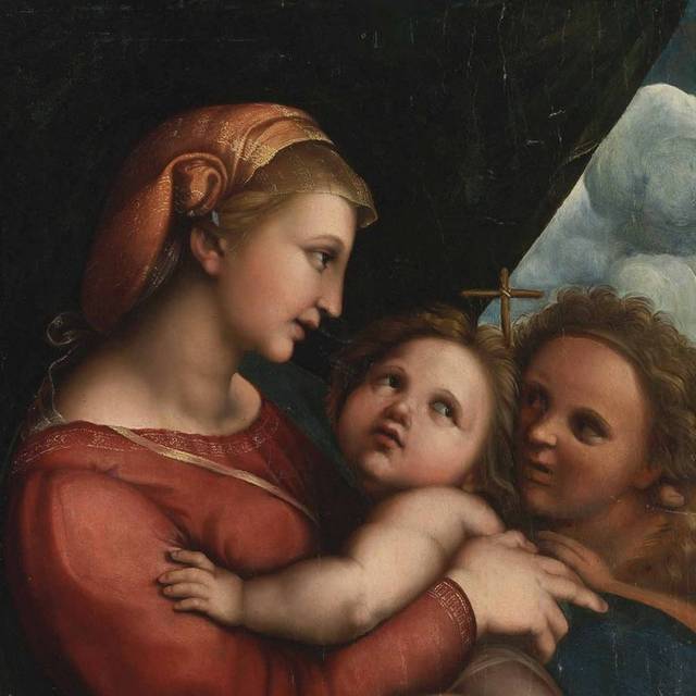 麦当娜和婴孩油画素材