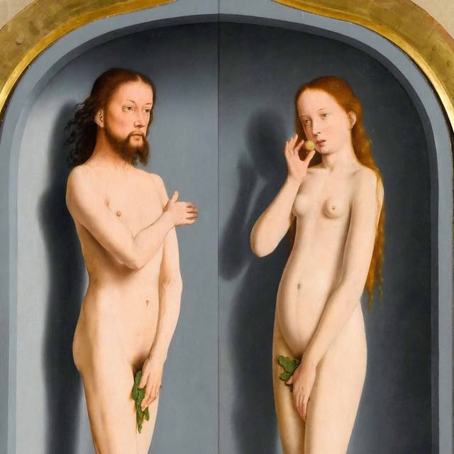 亚当和夏娃油画装饰画