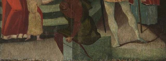 台阶上的耶稣油画装饰画