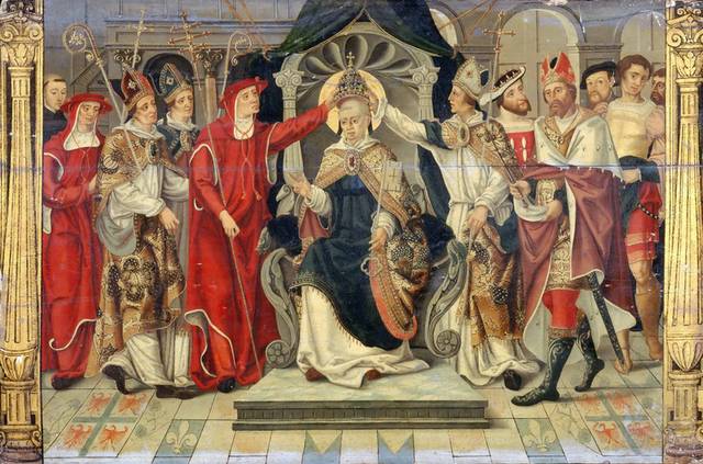 1294年教皇塞莱斯廷五世的加冕礼油画装饰画