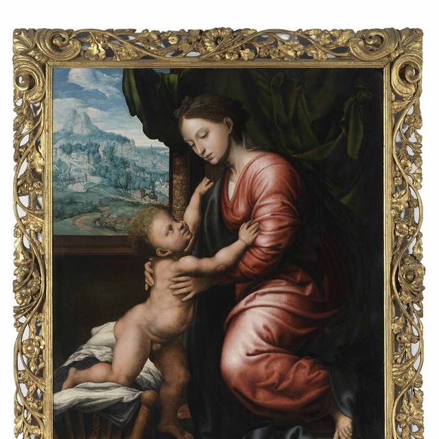 圣母玛利亚和孩子油画素材