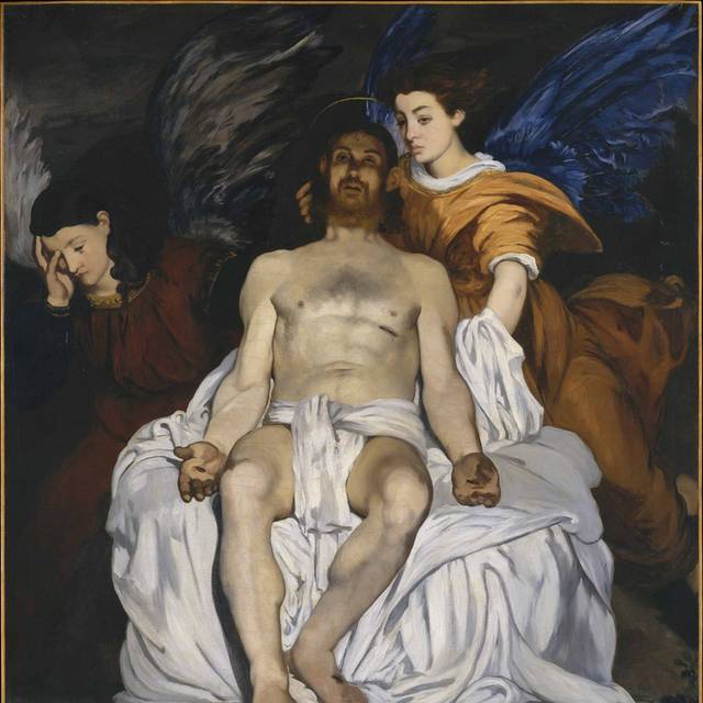 躺在白色毯子上的男人油画装饰画