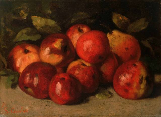 苹果和梨油画装饰画
