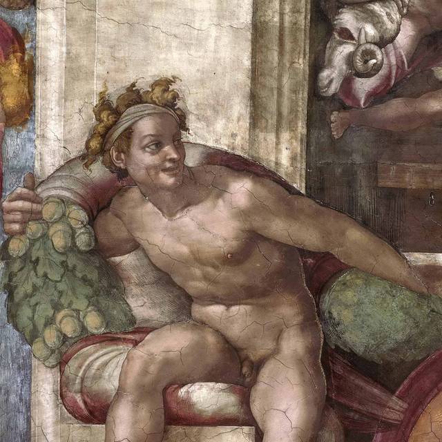 坐着的裸体男人油画装饰画