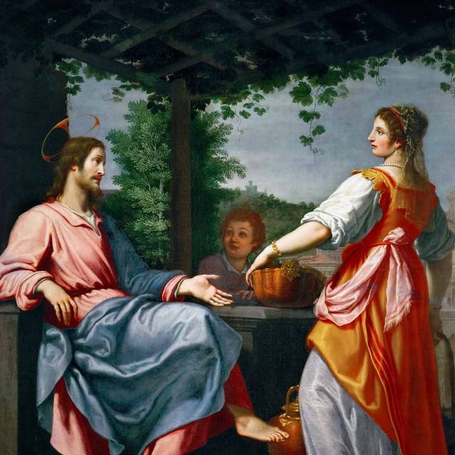 基督和在井边的女人油画素材