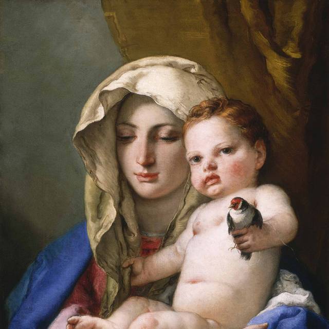 欧美人物肖像母子油画2