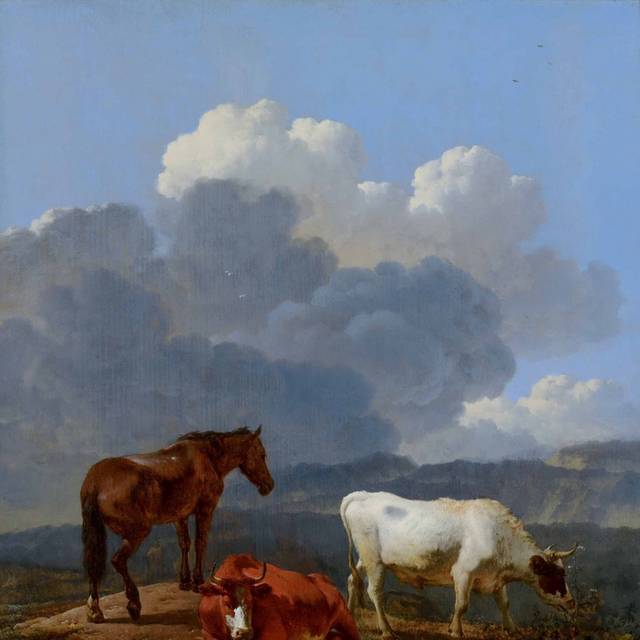 马和牛油画素材