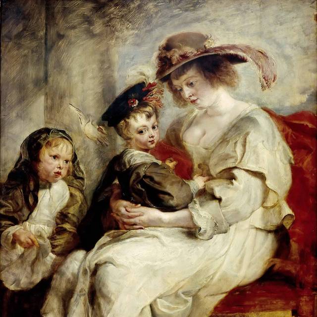 伊莲娜与她的孩子油画素材