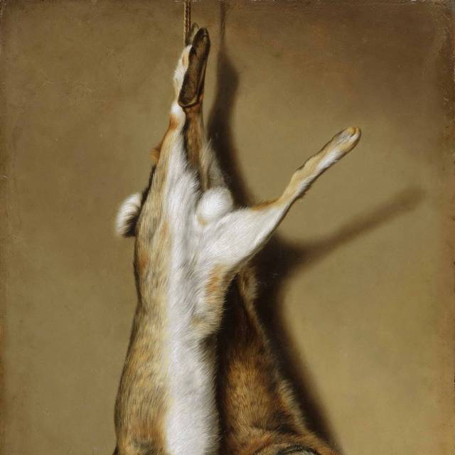 静物兔子油画装饰画