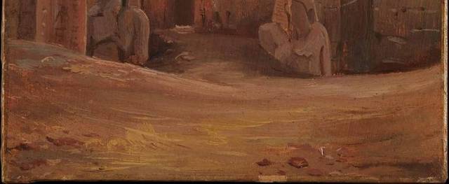 卢克索寺之门油画无框画
