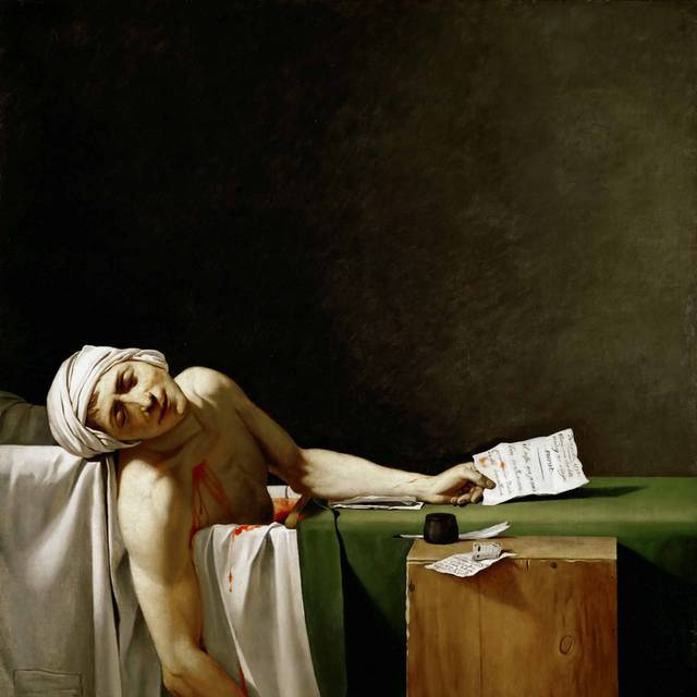 政治家和公关人员让·保罗·马拉特死在浴缸里油画装饰画